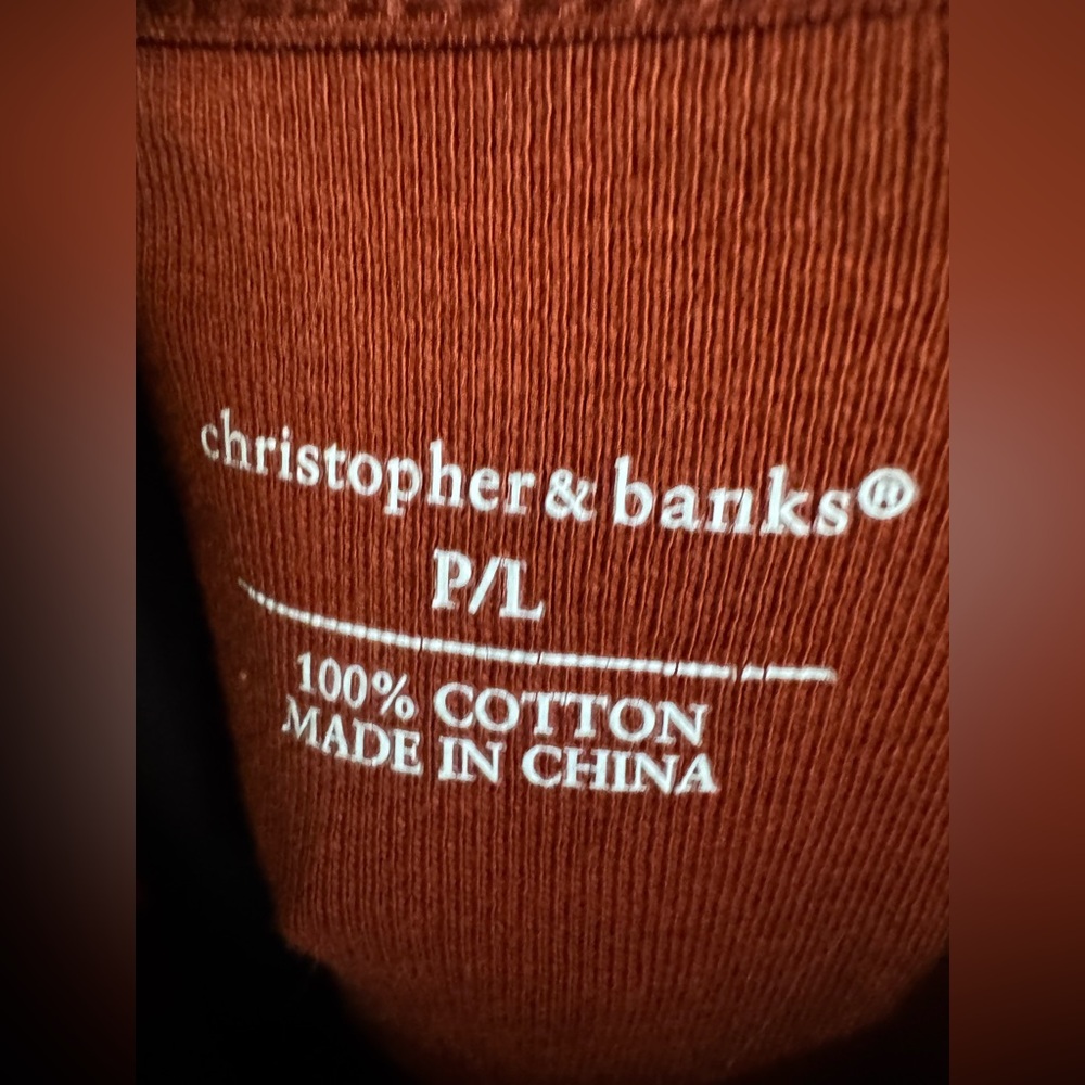 Christopher & Banks Rust Sleeveless Cotton Tank Top P/L - Picture 3 of 8